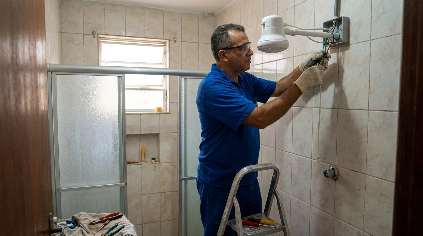 Substituição de Chuveiro Antigo em Sete Lagoas‑MG
